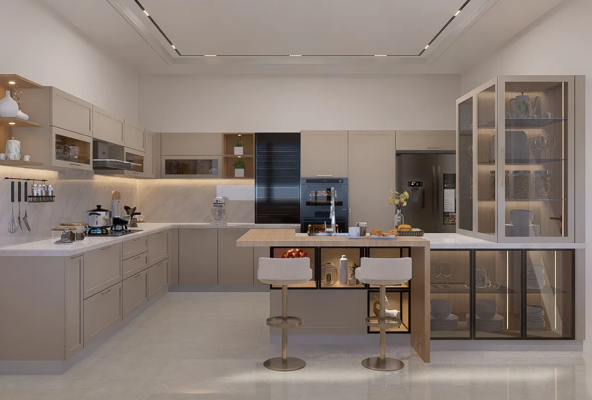 Stainless steel modular kitchen by Carol InDecor